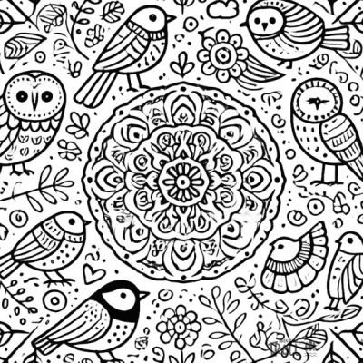 Mandala zum Ausdrucken Vögel kostenloser Download