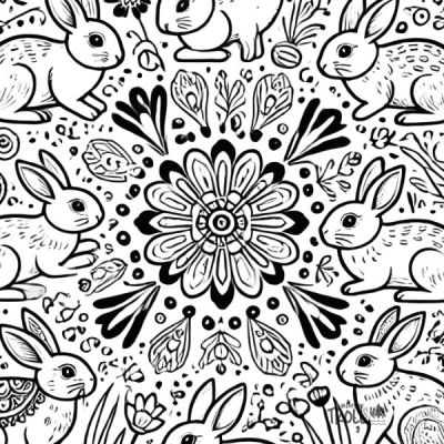 Mandala zum Ausdrucken Hasen und Ostern kostenloser Download