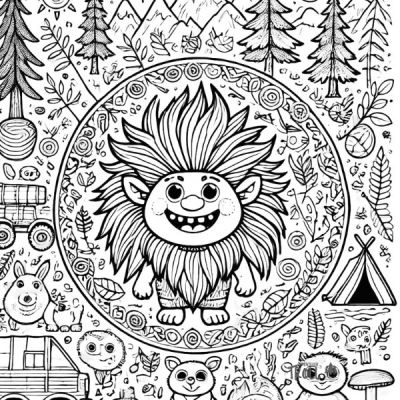 Mandala zum Ausdrucken Troll kostenloser Download